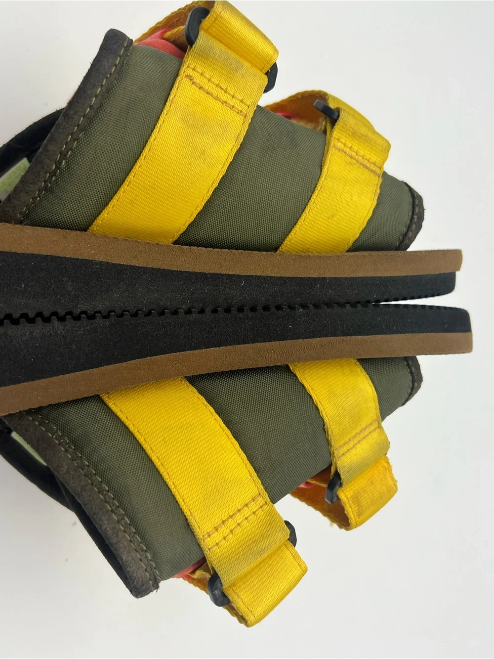 Suicoke Moto cab olive brown Nylon sandals Men’s size 8 Women’s size 10 shoes